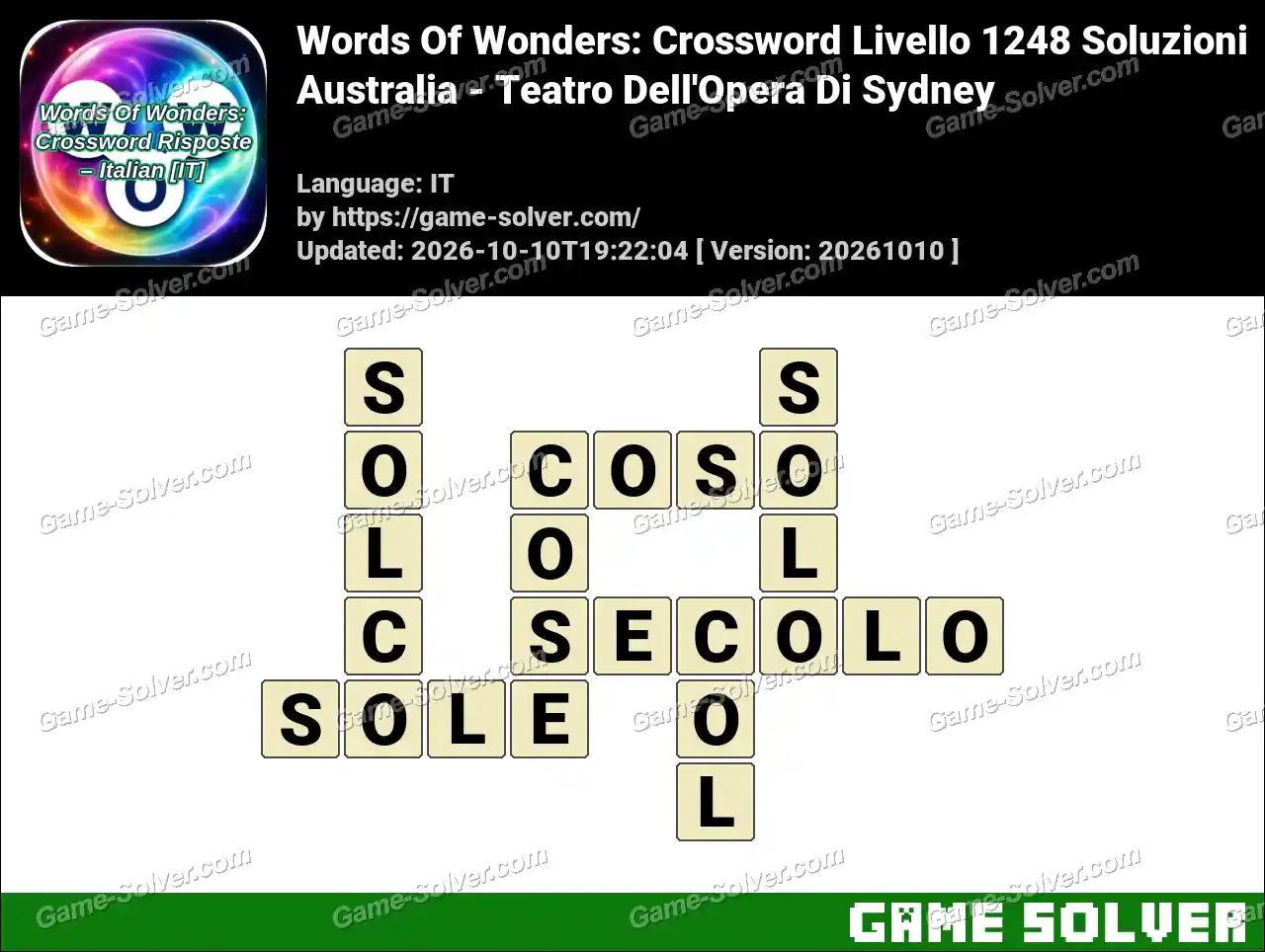 Words Of Wonders: Crossword Livello 1248 Soluzioni – Australia – Teatro Dell’Opera Di Sydney